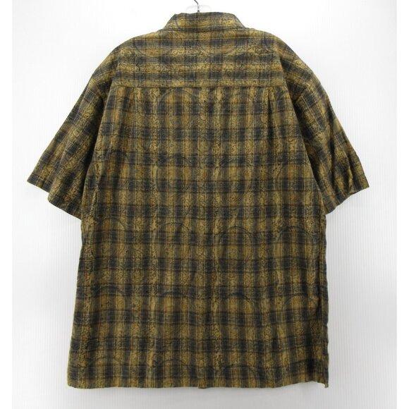 The Territory Ahead Shirt Large Button Up Paisley Plaid Camp Resort - Picture 6 of 9